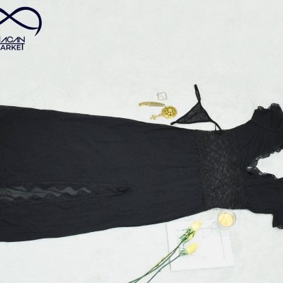 لباس خواب حریر بلند مدل نادیا