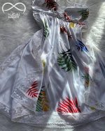 لباس خواب پیراهنی ساتن طرح فرشته