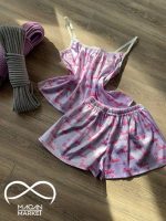 لباس خواب تاپ شورتک ساتن طرح باربی