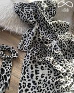 لباس خواب تاپ شورتک بوگاتی طرح پلنگی