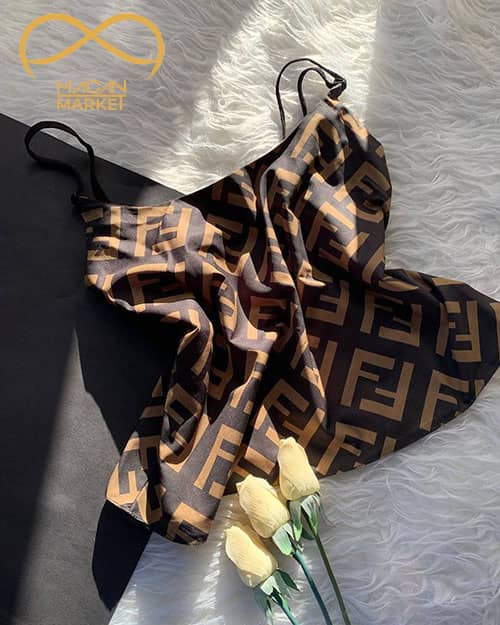 لباس خواب تاپ شورتک بوگاتی طرح فندی