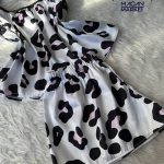 لباس خواب تاپ شورتک ساتن طرح گاوی