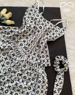 لباس خواب تاپ شورتک بوگاتی طرح LV